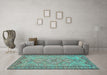 Machine Washable Persian Light Blue Traditional Rug in a Living Room, wshtr3619lblu