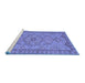 Sideview of Machine Washable Persian Blue Traditional Rug, wshtr3619blu