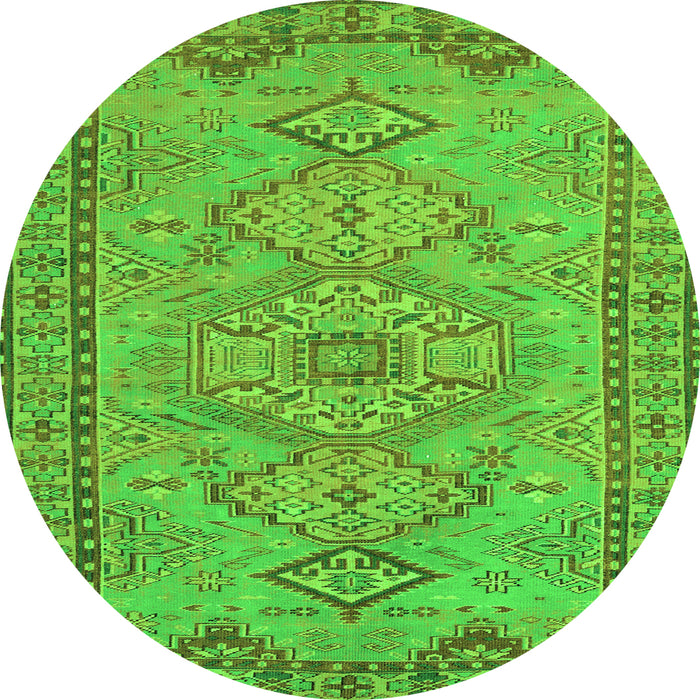 Square Persian Green Traditional Rug, tr3619grn