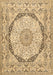 Machine Washable Medallion Brown Traditional Rug, wshtr361brn