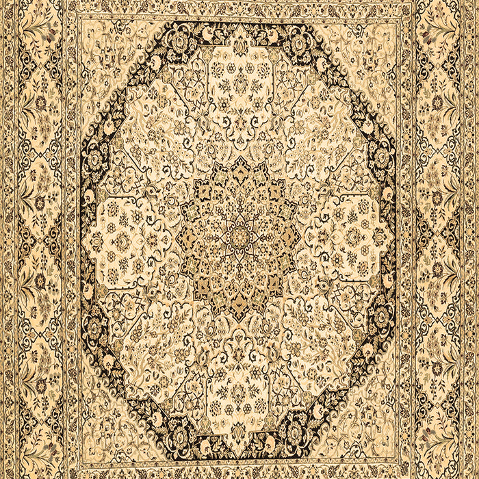 Machine Washable Medallion Brown Traditional Rug, wshtr361brn
