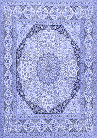 Medallion Blue Traditional Rug, tr361blu