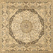 Square Medallion Brown Traditional Rug, tr361brn