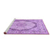 Sideview of Machine Washable Medallion Purple Traditional Area Rugs, wshtr361pur