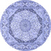 Round Medallion Blue Traditional Rug, tr361blu