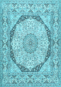 Medallion Light Blue Traditional Rug, tr361lblu