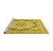 Sideview of Machine Washable Medallion Yellow Traditional Rug, wshtr361yw