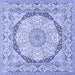 Square Medallion Blue Traditional Rug, tr361blu