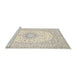 Sideview of Machine Washable Traditional Rosy Brown Pink Rug, wshtr362