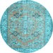 Round Persian Light Blue Traditional Rug, tr3620lblu