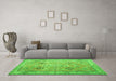 Machine Washable Persian Green Traditional Area Rugs in a Living Room,, wshtr3620grn