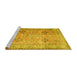 Sideview of Machine Washable Persian Yellow Traditional Rug, wshtr3620yw