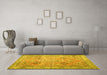 Machine Washable Persian Yellow Traditional Rug in a Living Room, wshtr3620yw