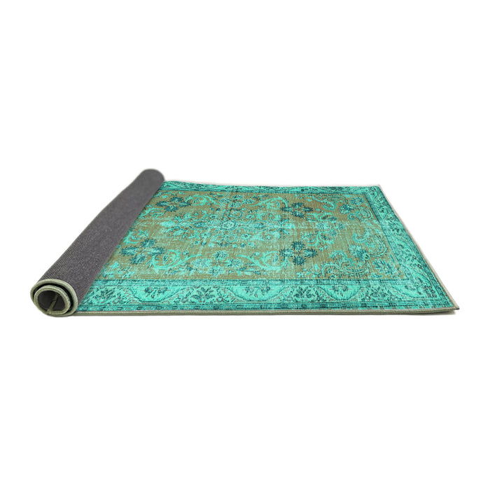 Sideview of Persian Turquoise Traditional Rug, tr3620turq