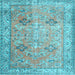 Square Machine Washable Persian Light Blue Traditional Rug, wshtr3620lblu