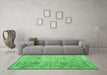 Machine Washable Persian Emerald Green Traditional Area Rugs in a Living Room,, wshtr3620emgrn