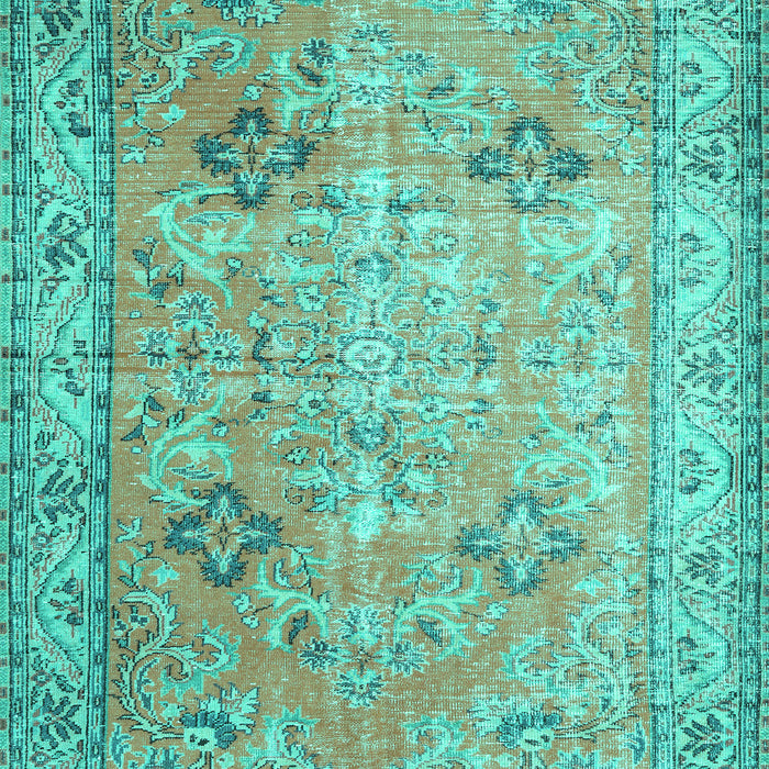 Machine Washable Persian Turquoise Traditional Area Rugs, wshtr3620turq