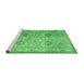 Sideview of Machine Washable Persian Emerald Green Traditional Area Rugs, wshtr3620emgrn