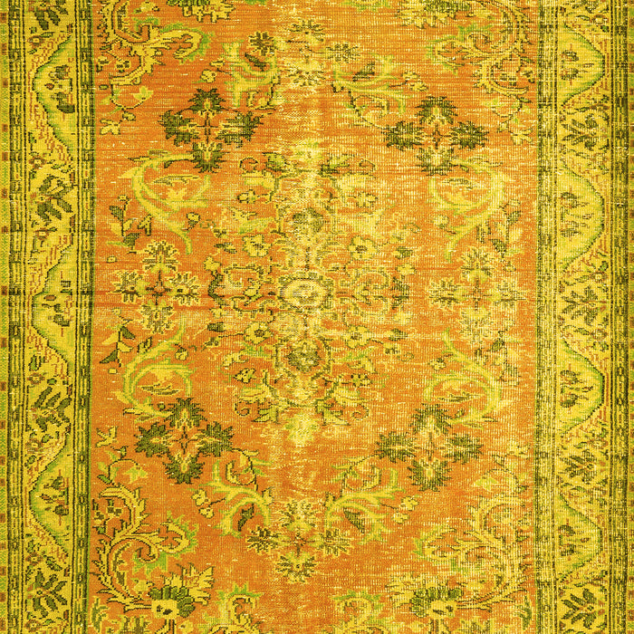 Machine Washable Persian Yellow Traditional Rug, wshtr3620yw