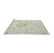 Sideview of Machine Washable Traditional Sage Green Rug, wshtr3621