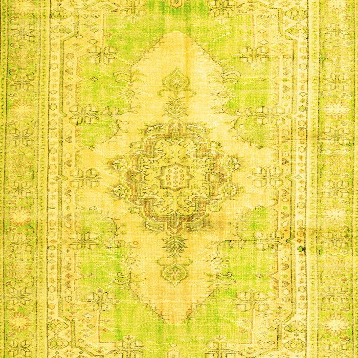Machine Washable Persian Yellow Bohemian Rug, wshtr3621yw