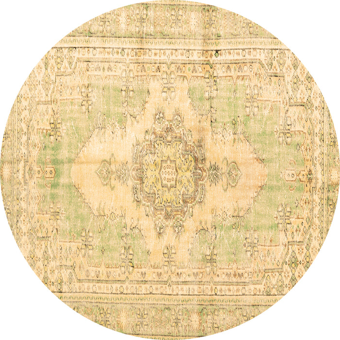 Round Persian Brown Bohemian Rug, tr3621brn