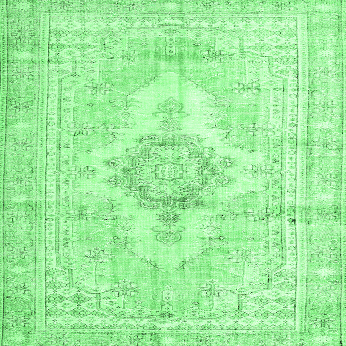 Square Machine Washable Persian Emerald Green Bohemian Area Rugs, wshtr3621emgrn