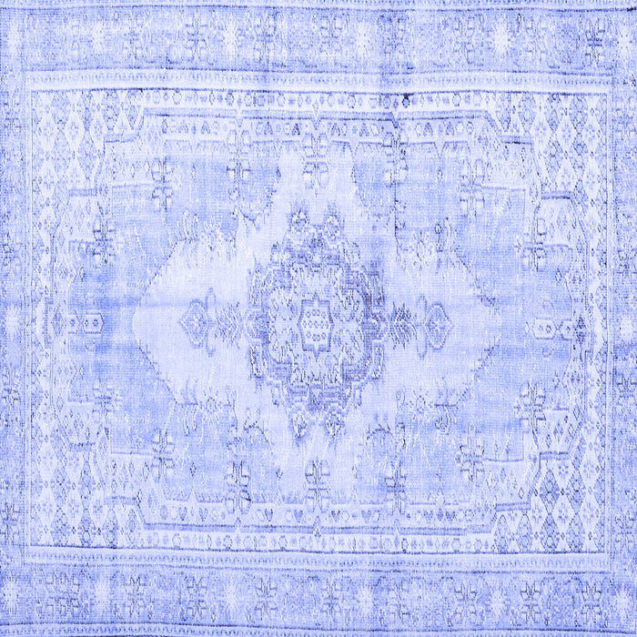 Square Machine Washable Persian Blue Bohemian Rug, wshtr3621blu