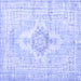 Square Machine Washable Persian Blue Bohemian Rug, wshtr3621blu
