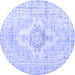 Round Persian Blue Bohemian Rug, tr3621blu