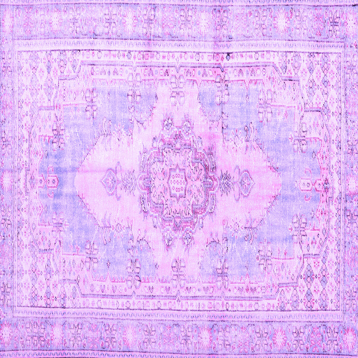 Square Machine Washable Persian Purple Bohemian Area Rugs, wshtr3621pur