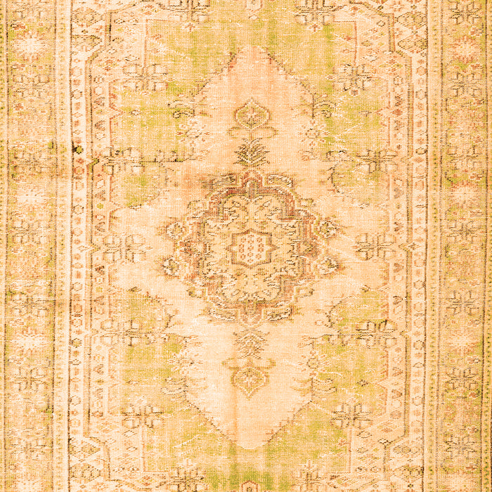 Serging Thickness of Machine Washable Persian Orange Bohemian Area Rugs, wshtr3621org