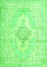 Serging Thickness of Machine Washable Persian Green Bohemian Area Rugs, wshtr3621grn