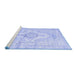 Sideview of Machine Washable Persian Blue Bohemian Rug, wshtr3621blu