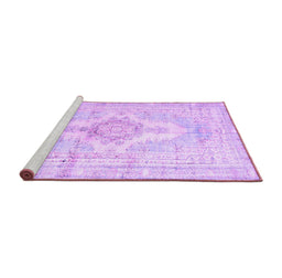 Sideview of Machine Washable Persian Purple Bohemian Area Rugs, wshtr3621pur