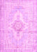 Machine Washable Persian Pink Bohemian Rug, wshtr3621pnk