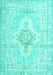 Machine Washable Persian Turquoise Bohemian Area Rugs, wshtr3621turq