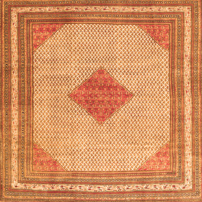 Serging Thickness of Persian Orange Traditional Rug, tr3622org