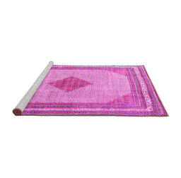 Sideview of Machine Washable Persian Pink Traditional Rug, wshtr3622pnk