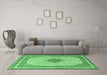 Machine Washable Persian Emerald Green Traditional Area Rugs in a Living Room,, wshtr3622emgrn