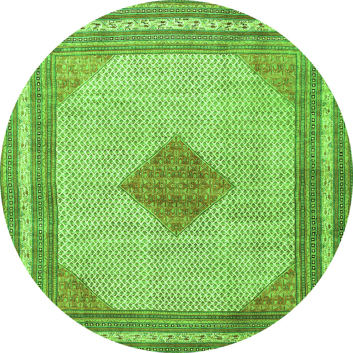 Square Persian Green Traditional Rug, tr3622grn