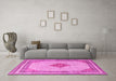 Machine Washable Persian Pink Traditional Rug in a Living Room, wshtr3622pnk