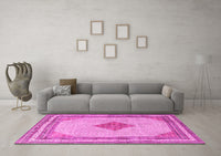 Machine Washable Persian Pink Traditional Rug, wshtr3622pnk