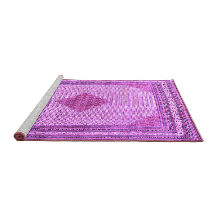 Sideview of Machine Washable Persian Purple Traditional Area Rugs, wshtr3622pur