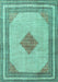 Machine Washable Persian Turquoise Traditional Area Rugs, wshtr3622turq