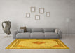 Machine Washable Persian Yellow Traditional Rug in a Living Room, wshtr3622yw