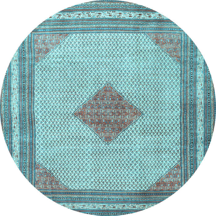 Round Persian Light Blue Traditional Rug, tr3622lblu