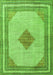 Serging Thickness of Machine Washable Persian Green Traditional Area Rugs, wshtr3622grn