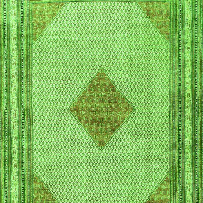 Serging Thickness of Machine Washable Persian Green Traditional Area Rugs, wshtr3622grn