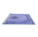 Sideview of Machine Washable Persian Blue Traditional Rug, wshtr3622blu